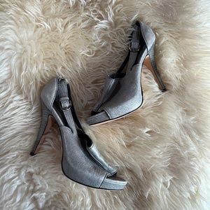 Silver Coach Heels